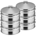 SOGA 2X Stainless Steel 3 Tier Steamer with Lid Basket Pot 25cm