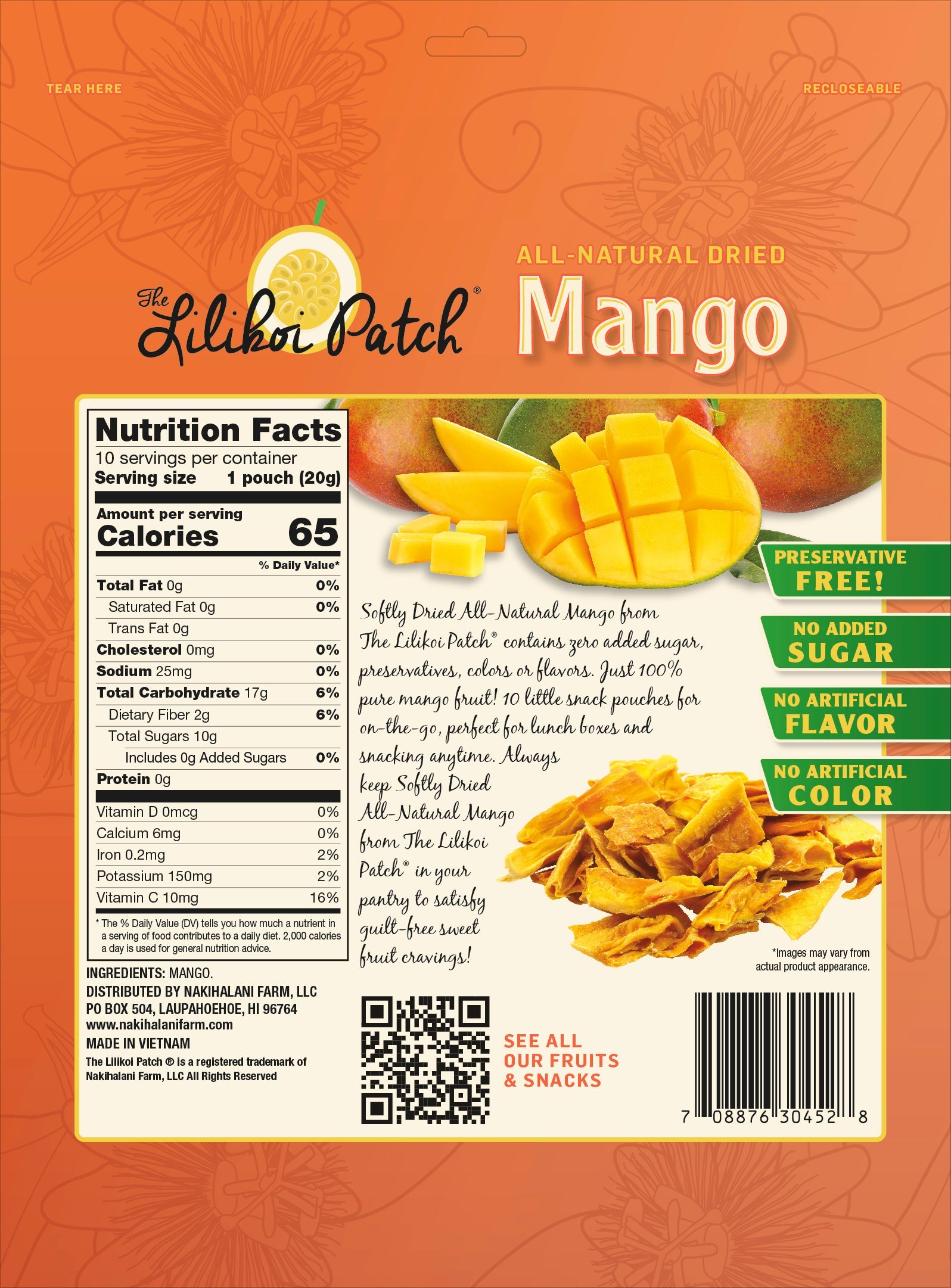 MANGO Preservative Free - 10ct Snack Packs 7oz