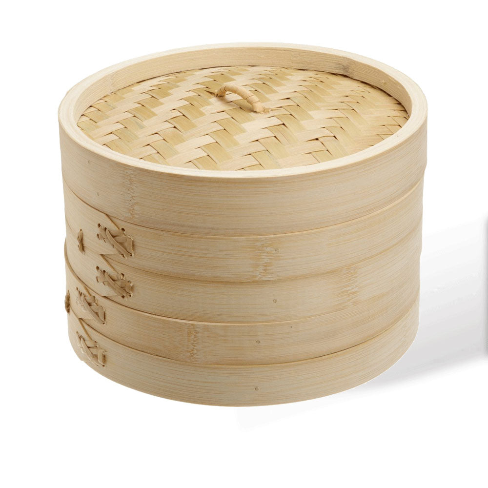 NNEDSZ 9 Inch Bamboo Steamer Set-2 Steamer Baskets With 1 Lid