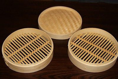 NNEDSZ 9 Inch Bamboo Steamer Set-2 Steamer Baskets With 1 Lid